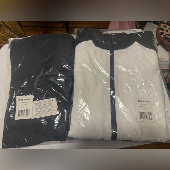 Holloway Black White Hooded Windbreaker Jacket & Pants Set XL NWT - Picture 10 of 10